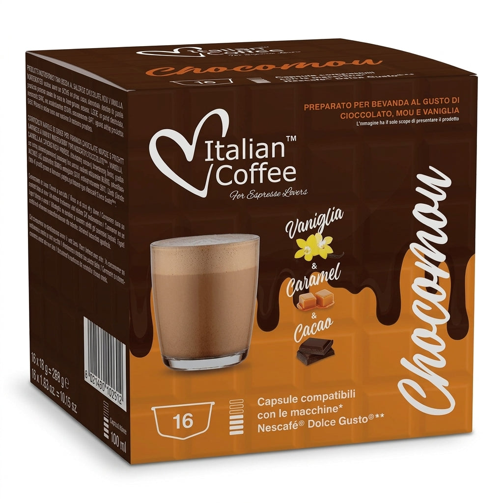 Chocomou – Chocolate and Milk - Compatible Capsules for Nescafe Dolce Gusto®