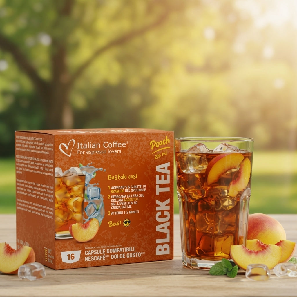 Ice Tea - Black Tea Peach Flavor - Compatible Capsules for Nescafe Dolce Gusto®