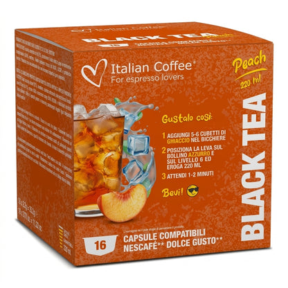 Ice Tea - Black Tea Peach Flavor - Compatible Capsules for Nescafe Dolce Gusto®