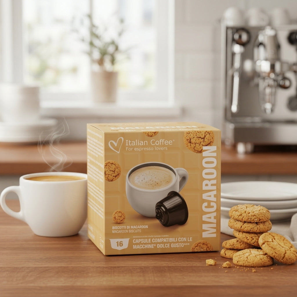Macaroon – White Chocolate and Amaretto - Compatible Capsules for Nescafe Dolce Gusto®
