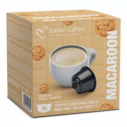 Macaroon – White Chocolate and Amaretto - Compatible Capsules for Nescafe Dolce Gusto®